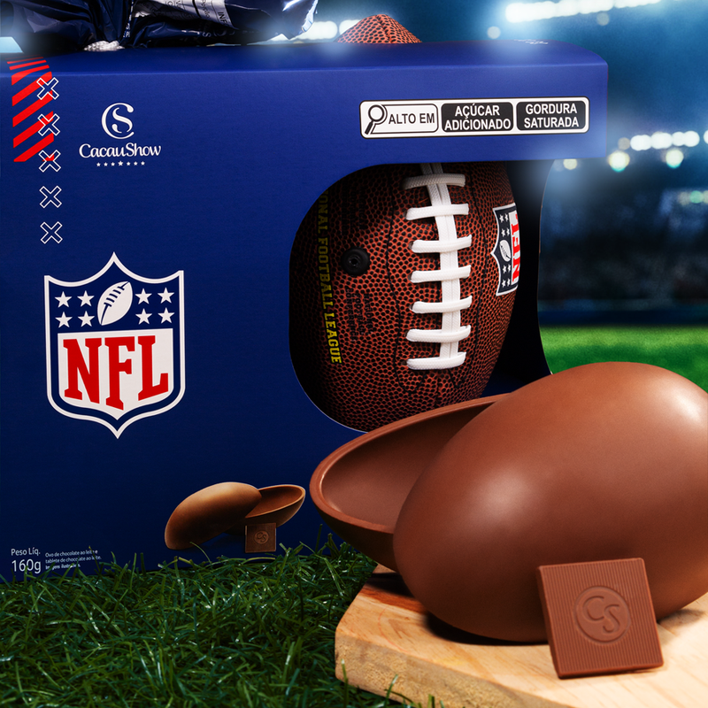 Ovo de páscoa chocoesportes nfl 160g