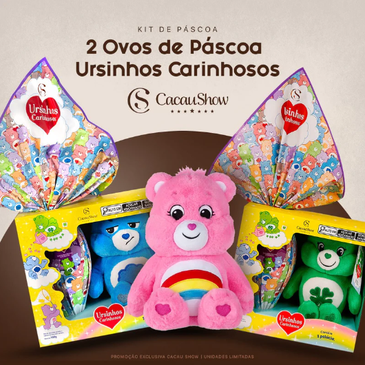 [COMPRE 1 E LEVE 2] Ovo de Páscoa Ursinhos Carinhosos CS