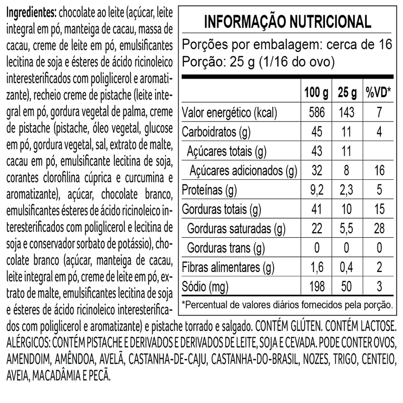 Ovo de páscoa lanut pistache 400g